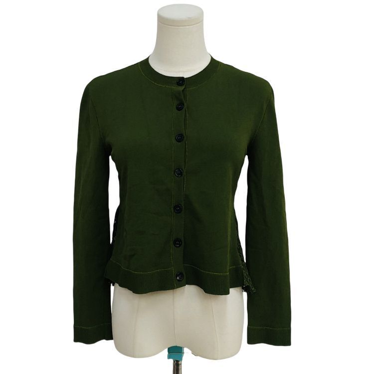 RED Valentino Red Valentino Green Lace Panel Cardigan Size S Size S / US 4 / IT 40 - 1 Thumbnail