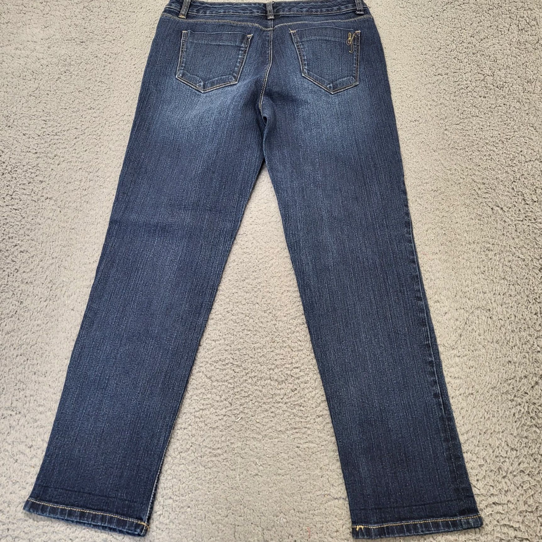 Vintage Style & Co. Jeans Women's Size 6 Blue EX-Boyfriend Curvy Ankle Stretch Whiskered Shirt? Size 28" / US 6 / IT 42 - 4 Thumbnail