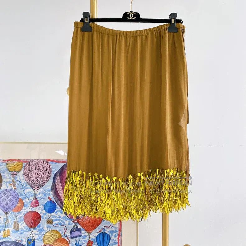 Dries Van Noten Solid Color Midi Skirt