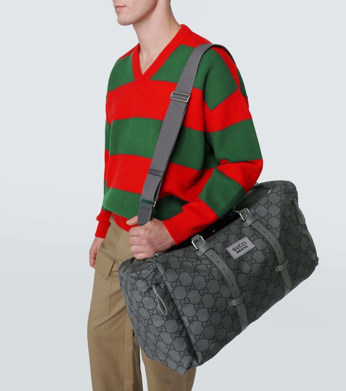 Gucci oc11z0126 Size:OS / Maxi GG Ripstop Duffle Bag In Grey Size ONE SIZE - 4 Thumbnail