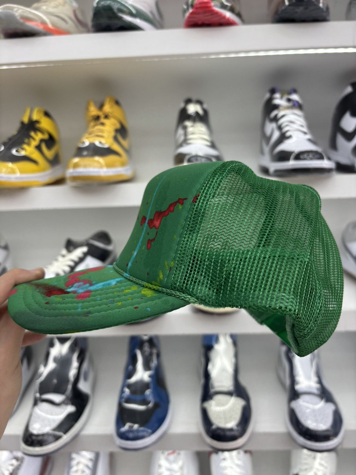 Vintage Vintage paint splatter trucker mesh hat Size ONE SIZE - 3 Thumbnail