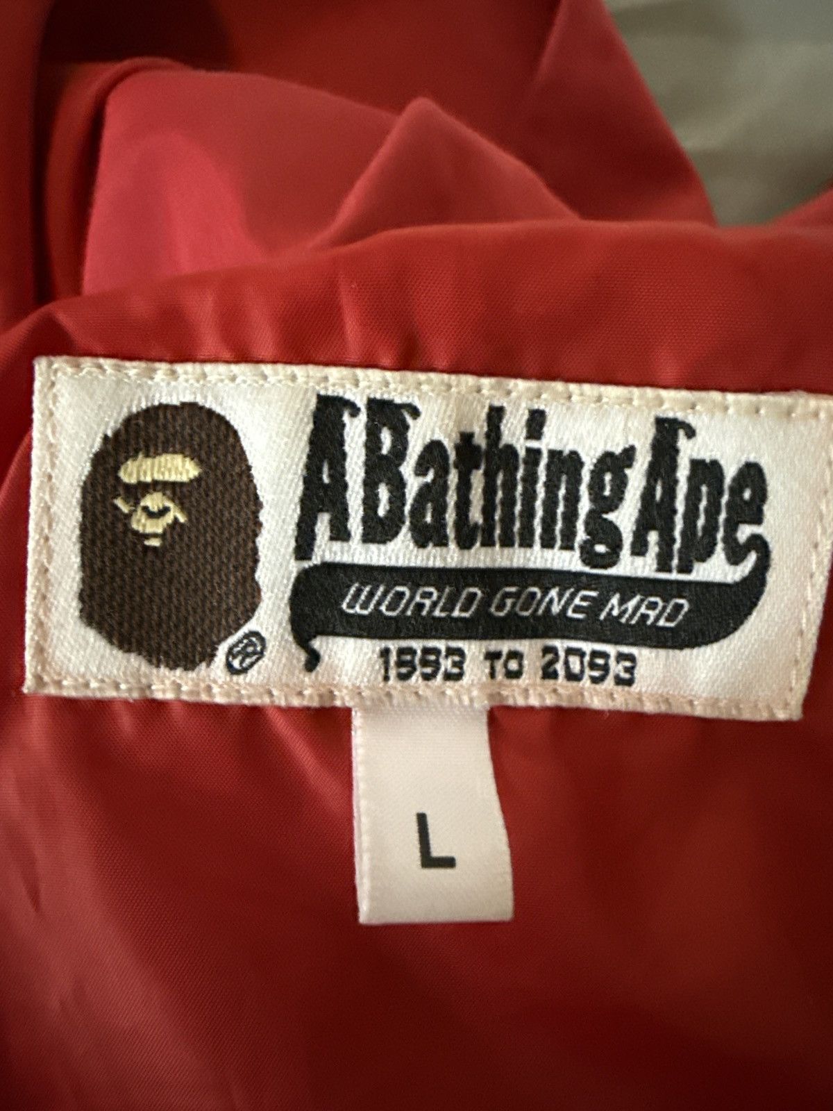 Bape Bape shark hood red windbreaker Size US L / EU 52-54 / 3 - 11 Thumbnail