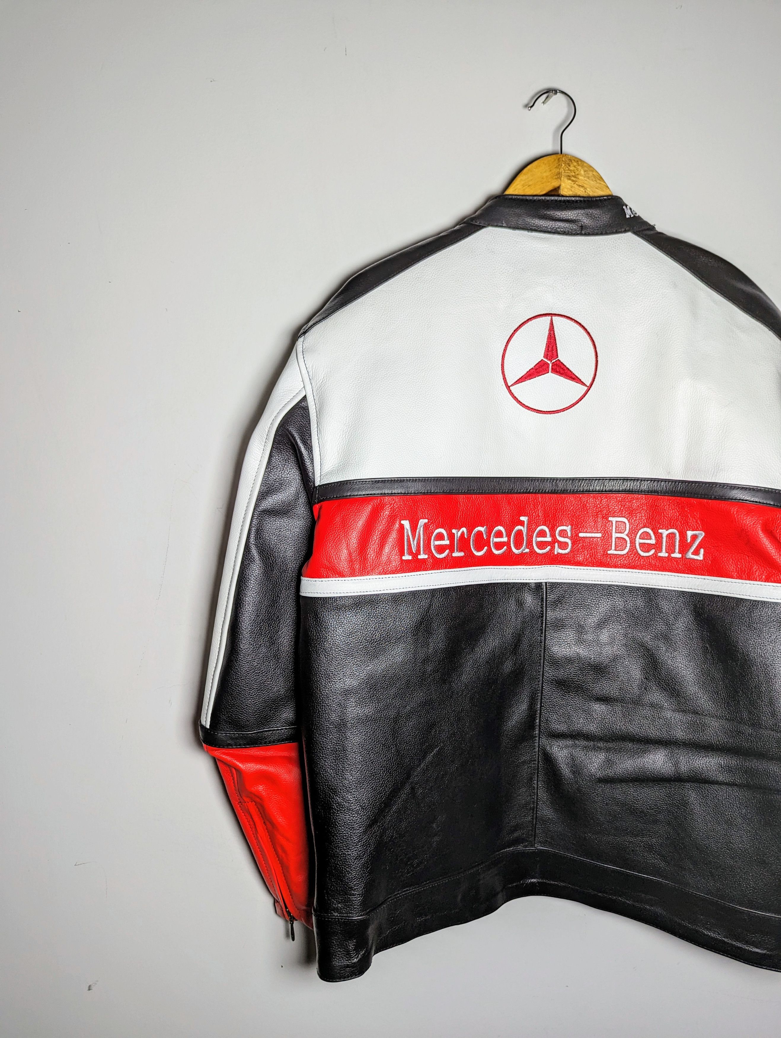 Vintage Mercedes Benz Leather Jacket Rare Streetwear Racing Size US XXL / EU 58 / 5 - 8 Thumbnail