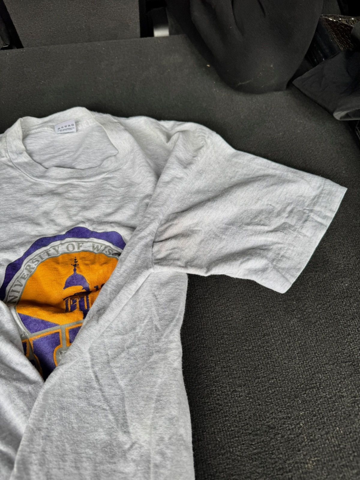 Other × Vintage Sick Vintage Streetwear Fruit of the Loom Grey/White Tee Size US L / EU 52-54 / 3 - 4 Thumbnail
