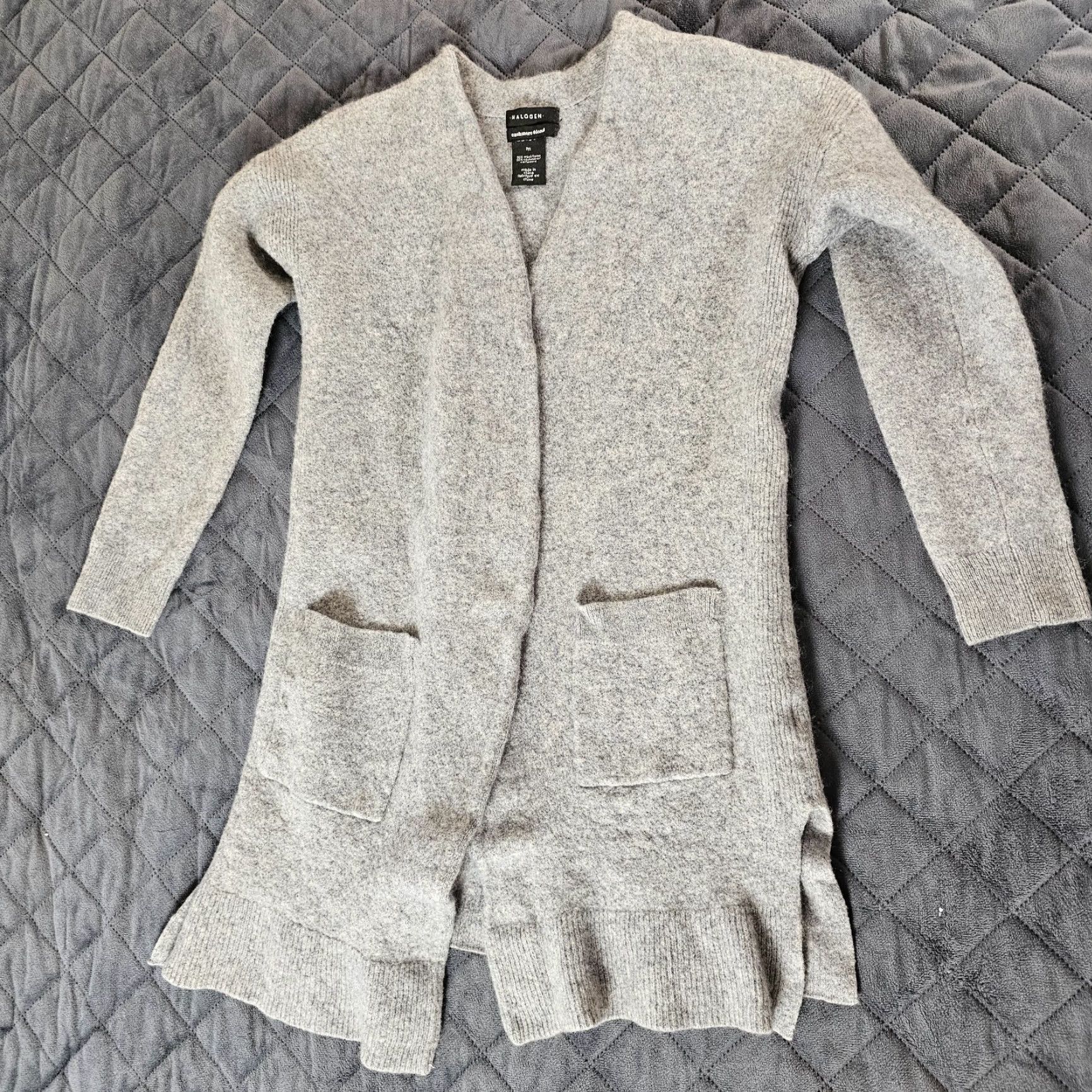 Vintage VINTAGE Halogen Cardigan Sweater Women Medium Gray Cashmere Blend Open Front Long Sleeve Size M / US 6-8 / IT 42-44 - 6 Thumbnail