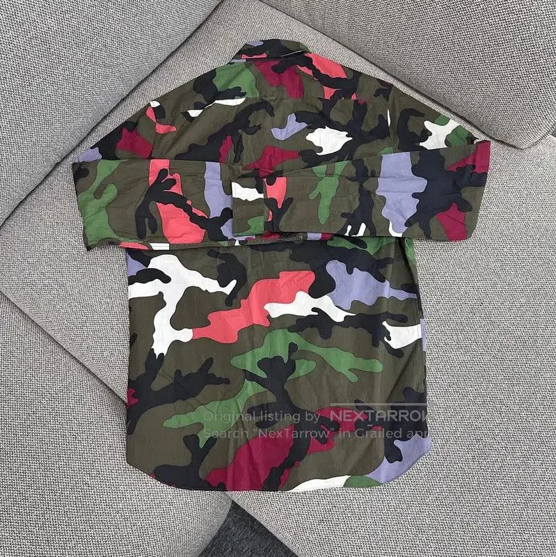 Valentino Military Green Camouflage Shirt .