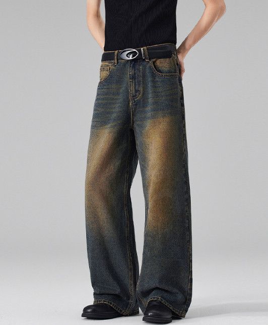 Vintage American high street retro distressed wide-leg jeans Size US 32 / EU 48 - 1 Thumbnail