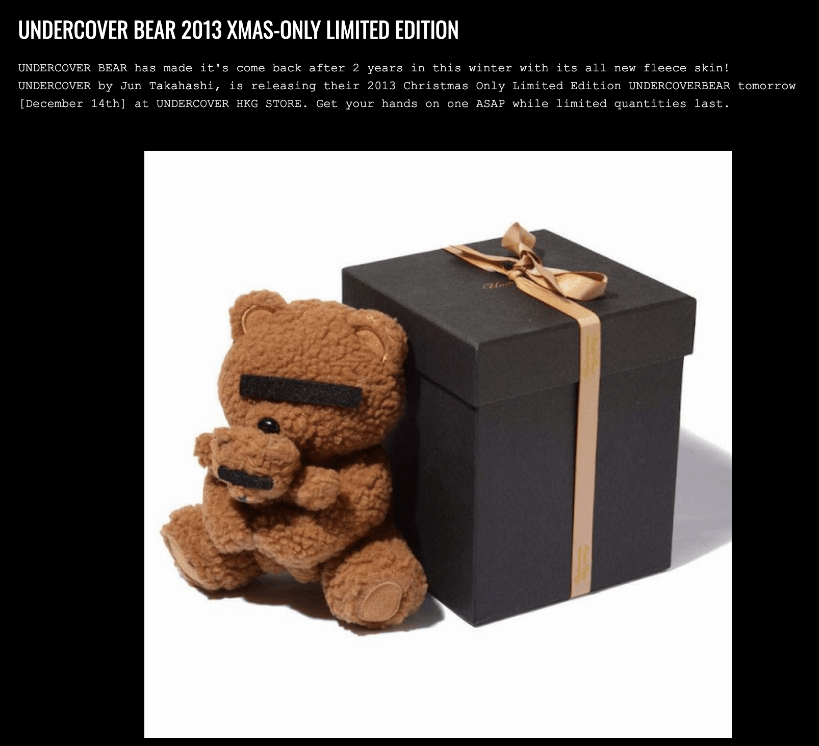 Undercover Undercover Bear 2013 X;mas Limited Edition Size ONE SIZE - 6 Thumbnail