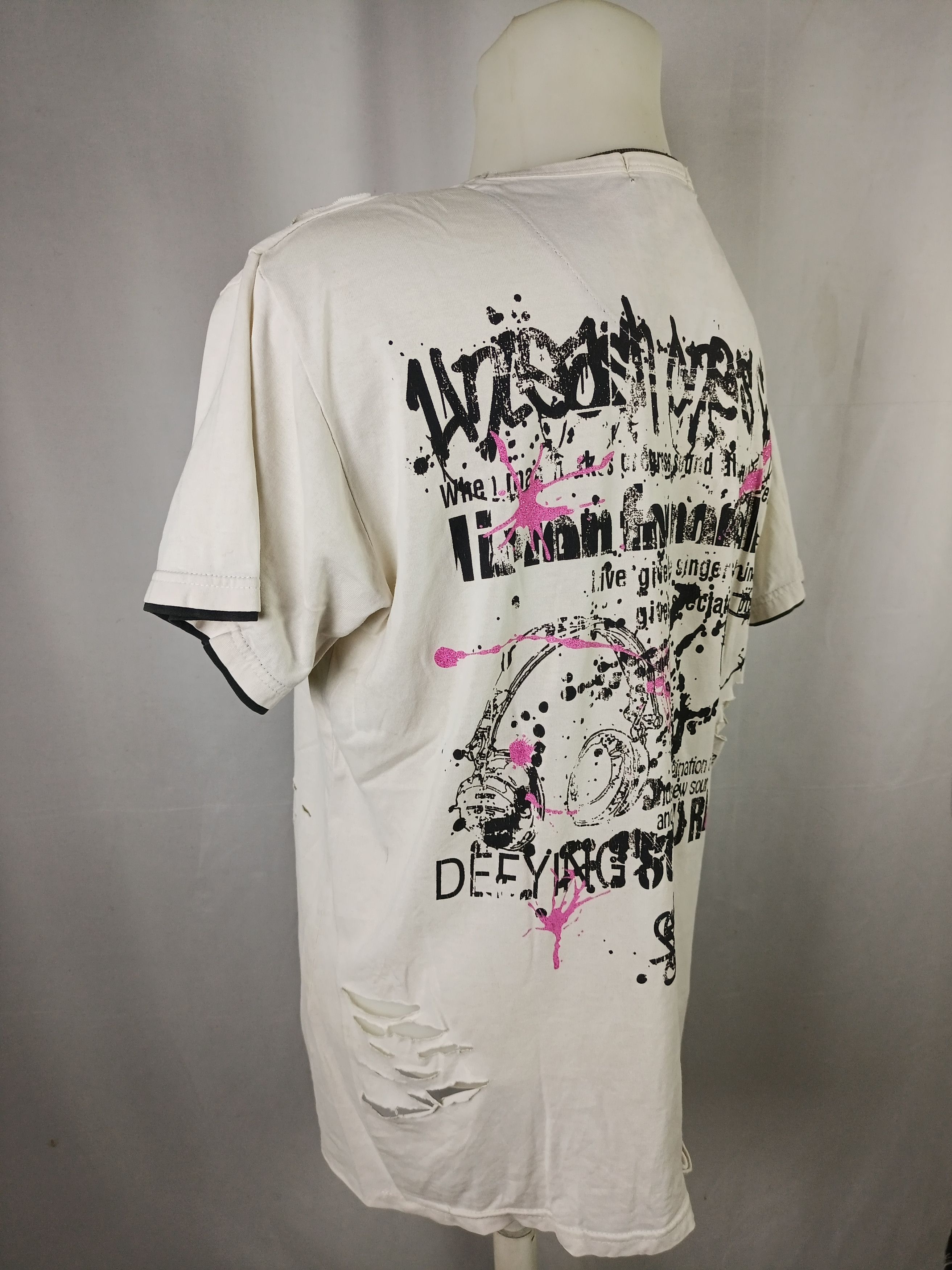 If Six Was Nine × Japanese Brand × Vintage Time Step POEM Print Distressed Tshirt Double Layer Size US XL / EU 56 / 4 - 15 Thumbnail