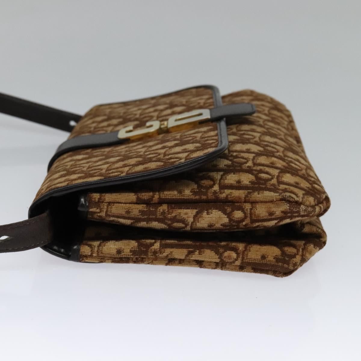 Dior DIOR Trotter Canvas Shoulder Bag Brown Gold Size ONE SIZE - 4 Thumbnail