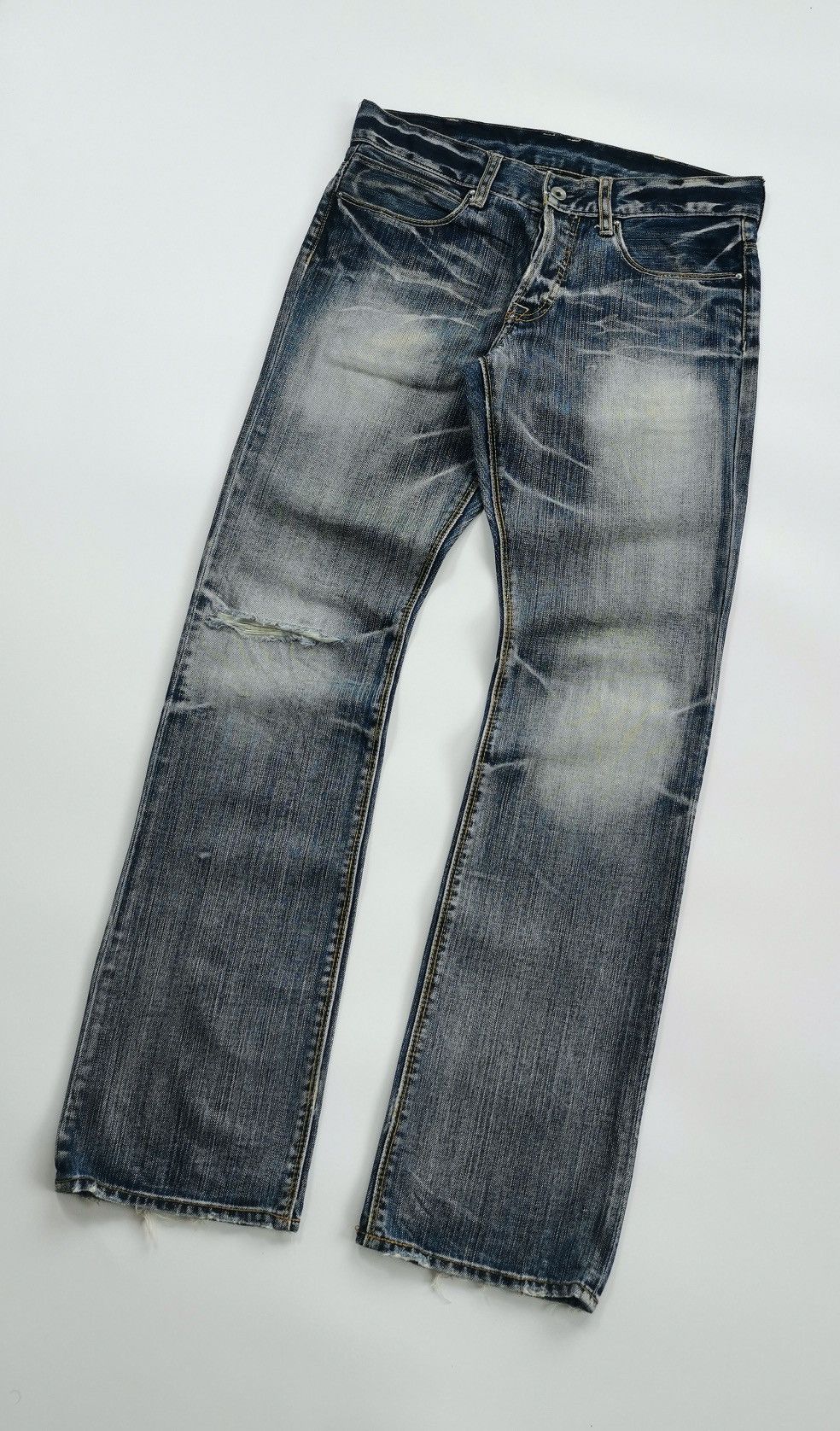 Boycott Boycott Japan Broken Twill Faded Denim Jeans Size US 32 / EU 48 - 2 Thumbnail
