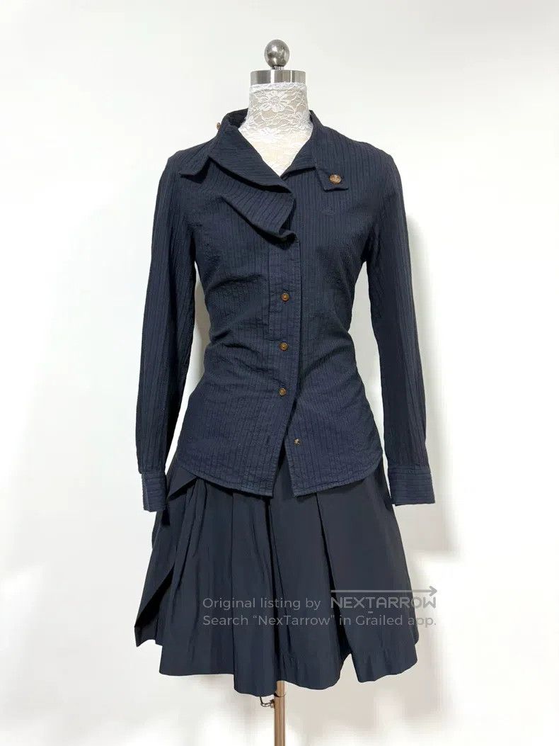 Vivienne Westwood Vivienne Westwood Black three-dimensional striped long-sle Size L / US 10 / IT 46 - 1 Thumbnail