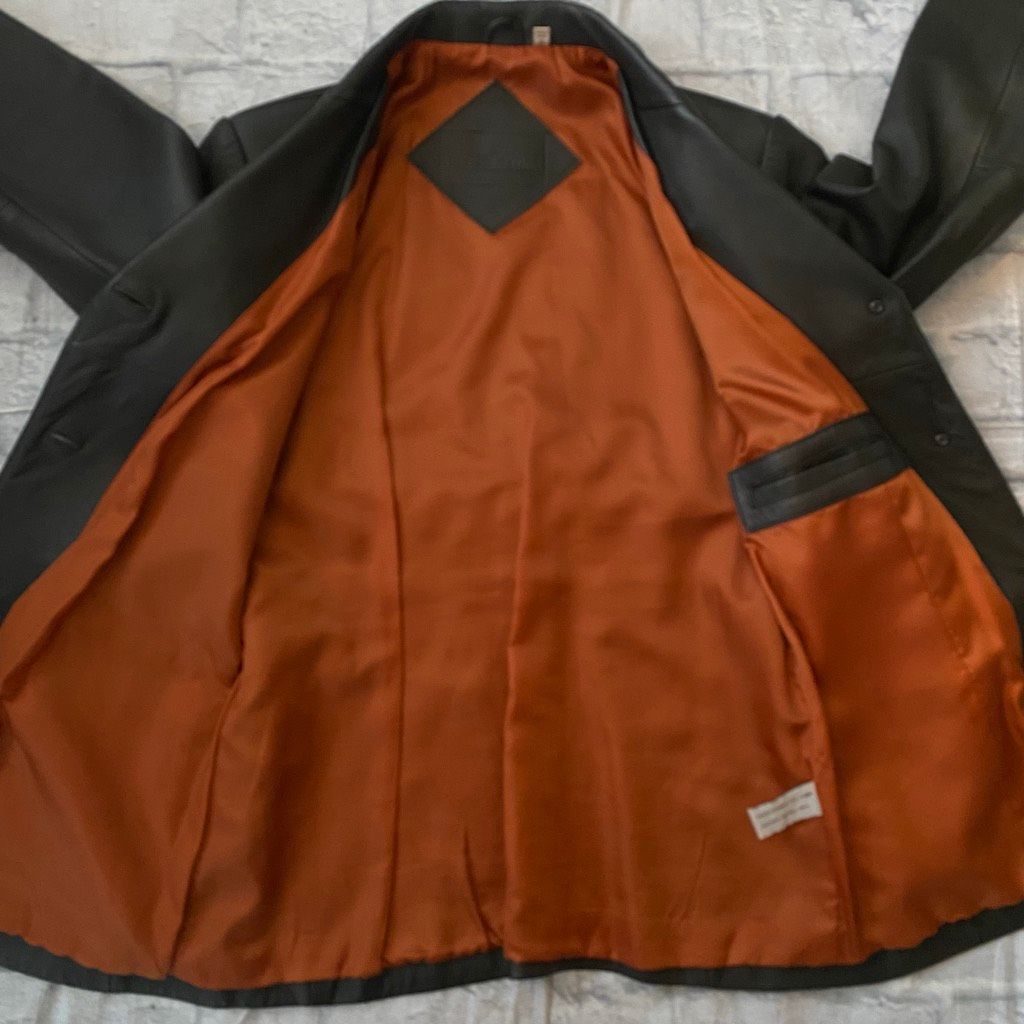 Preston & York Preston & York women M 3 button grey leather jacket w/orange satin lining Size M / US 6-8 / IT 42-44 - 7 Thumbnail