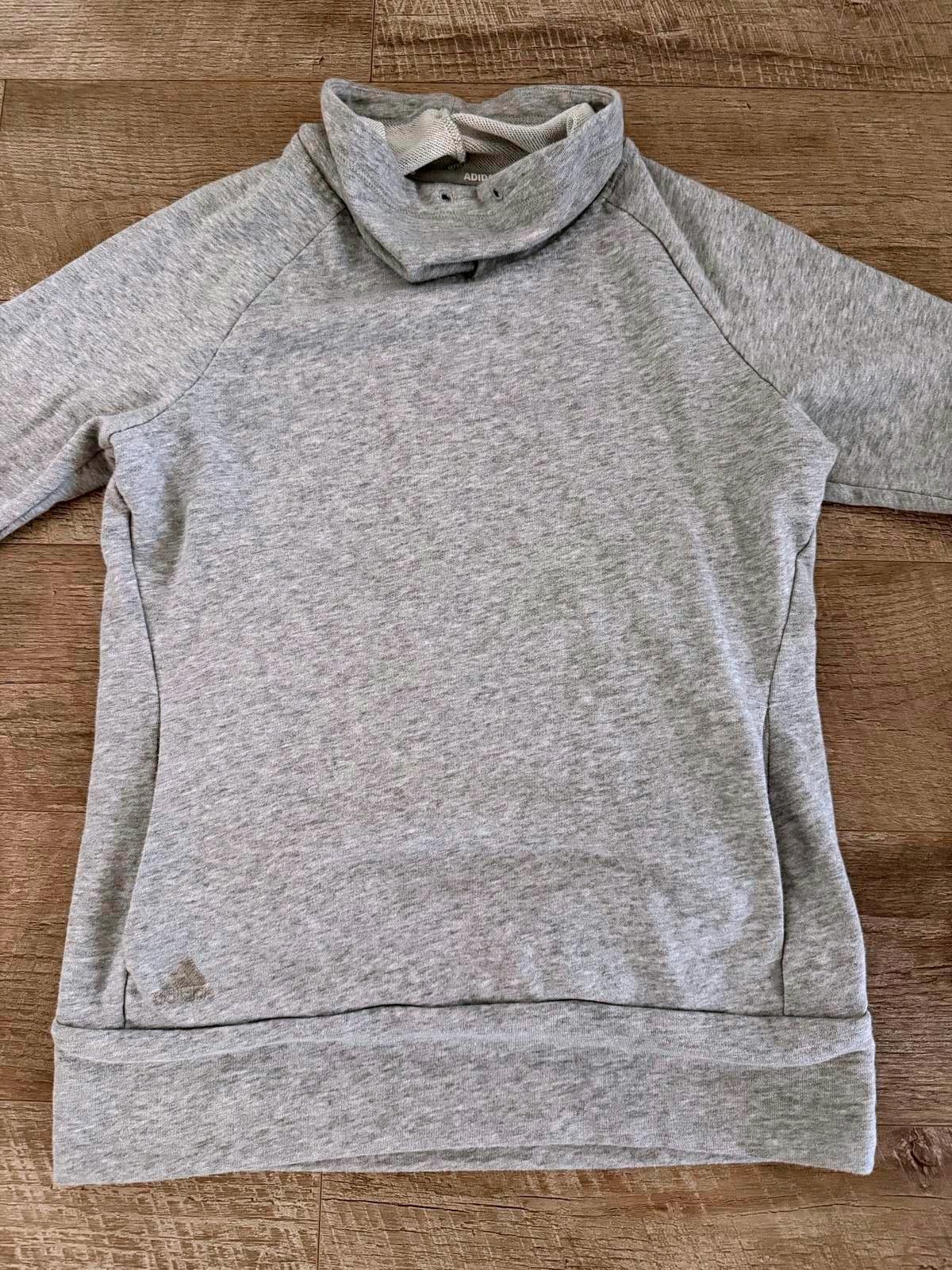Adidas Adidas Sweatshirt Women's Medium Gray Pullover Funnel Neck Size S / US 4 / IT 40 - 2 Thumbnail