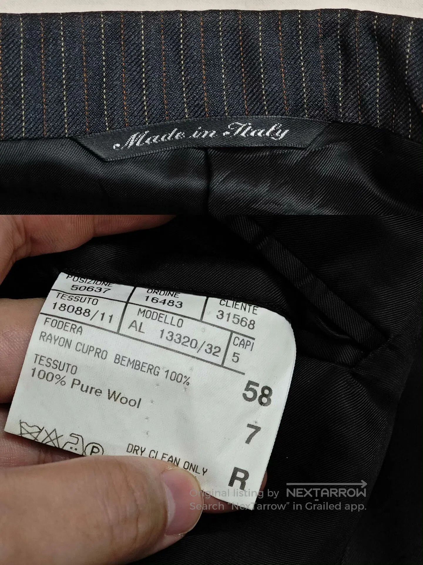 Canali Italian Wool Blazer with Pinstripes. Size US XXL / EU 58 / 5 - 7 Thumbnail