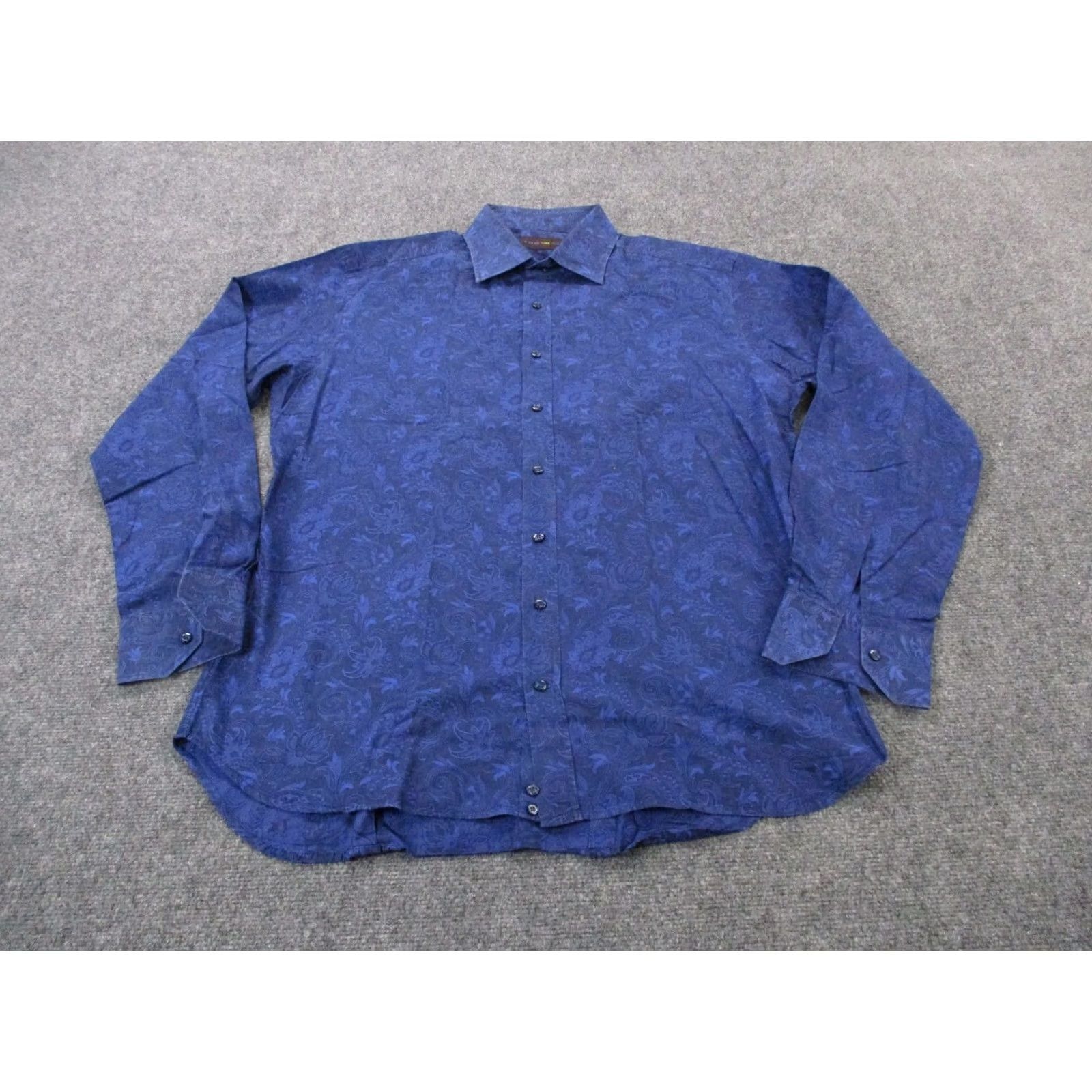 Etro ETRO Shirt Mens XL Blue Camice Paisley Dress Business Lightweight Italy Size 46R - 2 Thumbnail