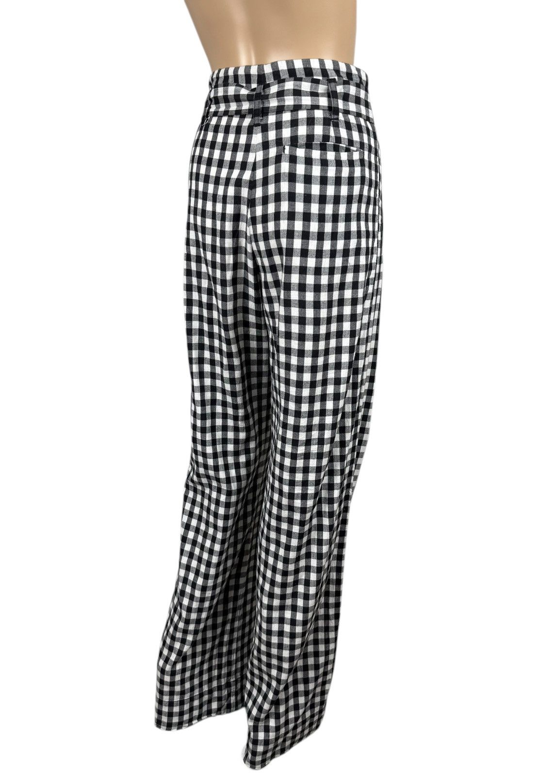 Sezane Sezane Plaid Pattern Cotton Pants Belted Wide Leg size 34 Size 25" / US 0 / IT 36 - 6 Thumbnail