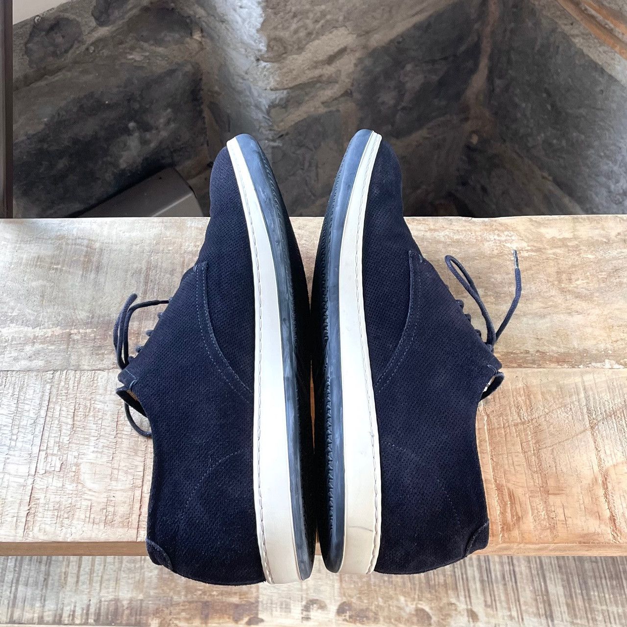 Giorgio Armani Giorgio Armani Navy Suede Sneakers Size US 7 / EU 40 - 7 Thumbnail