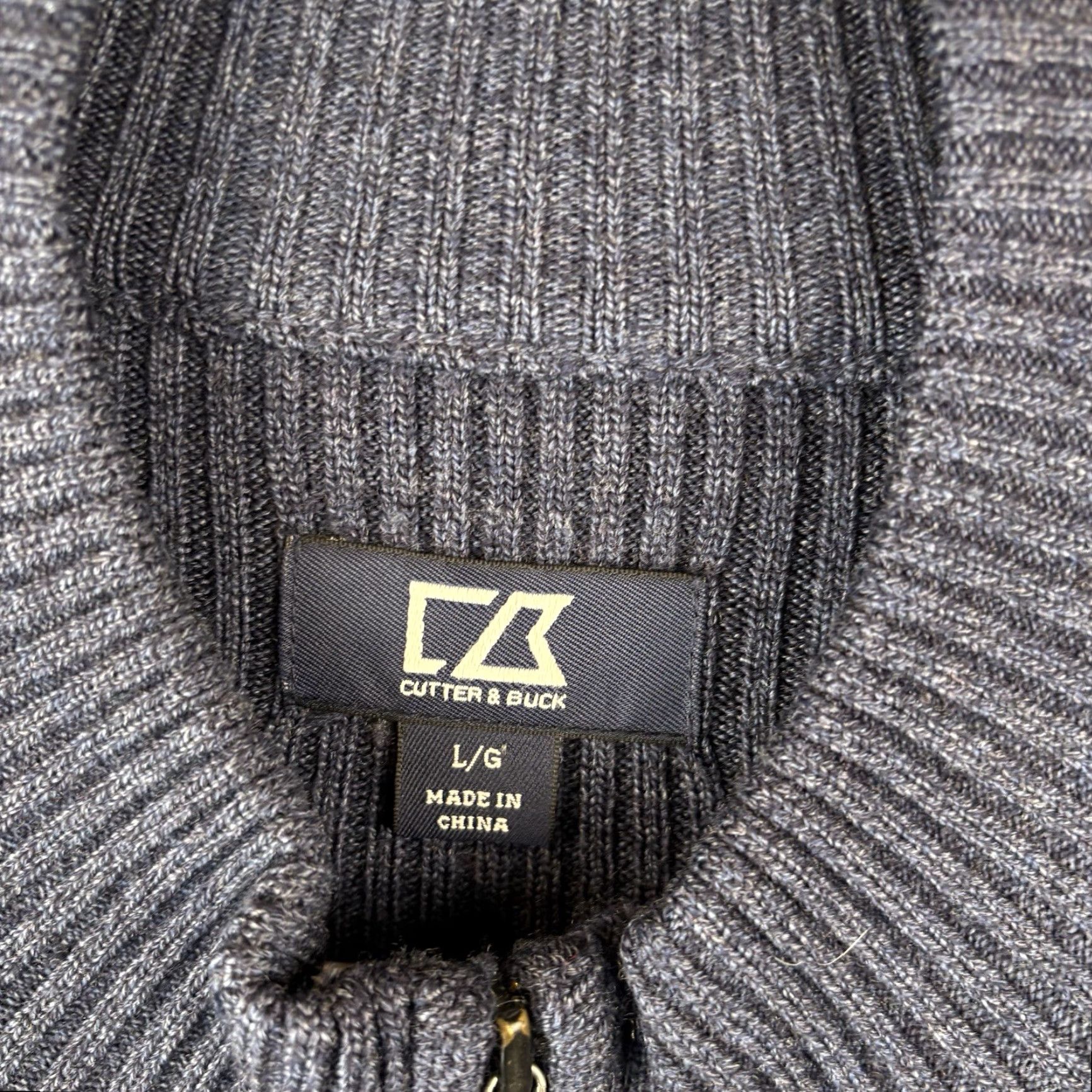 Cutter & Buck Cutter & Buck Sweater Mens Large Blue Merino Wool Full Zip Cable Knit 100% Wool Heavy Mens Size US L / EU 52-54 / 3 - 4 Thumbnail