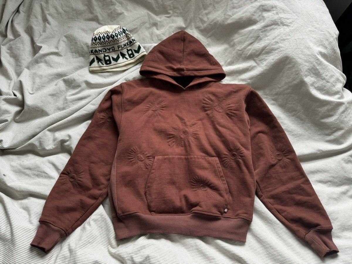 image of Punk And Yo Embroidered Logo Terry Hoodie in Brown, Men's (Size Medium)