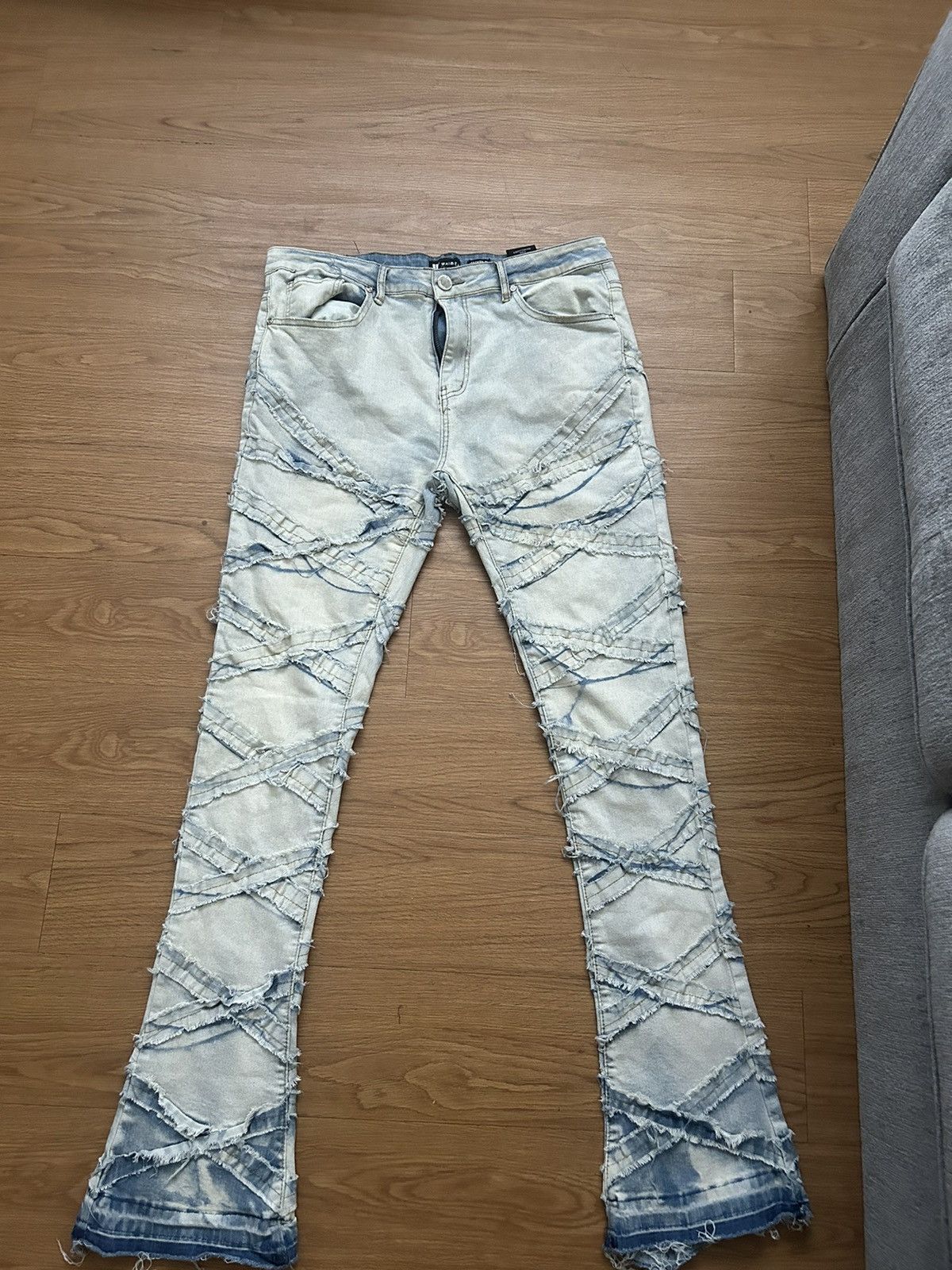 Other Bleached denim hand stitched straps Size US 36 / EU 52 - 1 Thumbnail