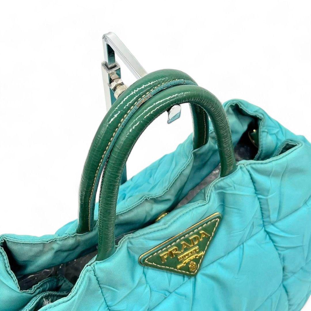 Prada Prada - Turquoise Tessuto City Nylon Handbag 2way Size ONE SIZE - 5 Thumbnail
