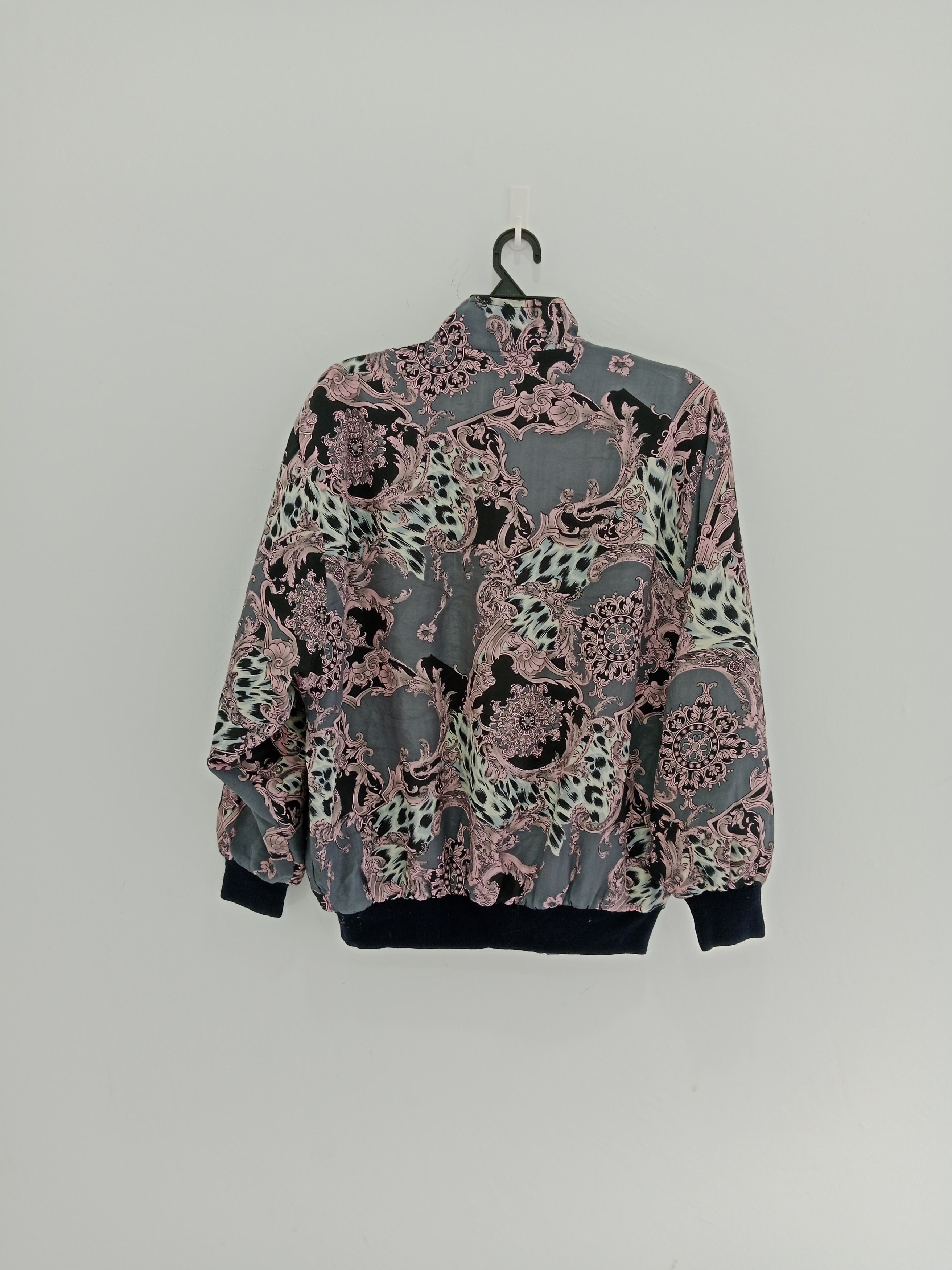 Designer × Vintage Vintage Satin Jacket Full Print Nice Design Size L / US 10 / IT 46 - 2 Thumbnail