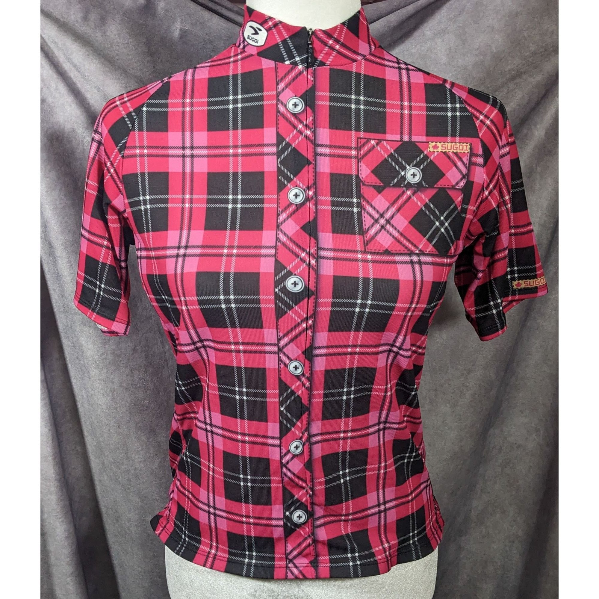 Other Sugoi Lumber Jane Pink And Black Plaid Cycling Jersey With P Size S / US 4 / IT 40 - 12 Thumbnail