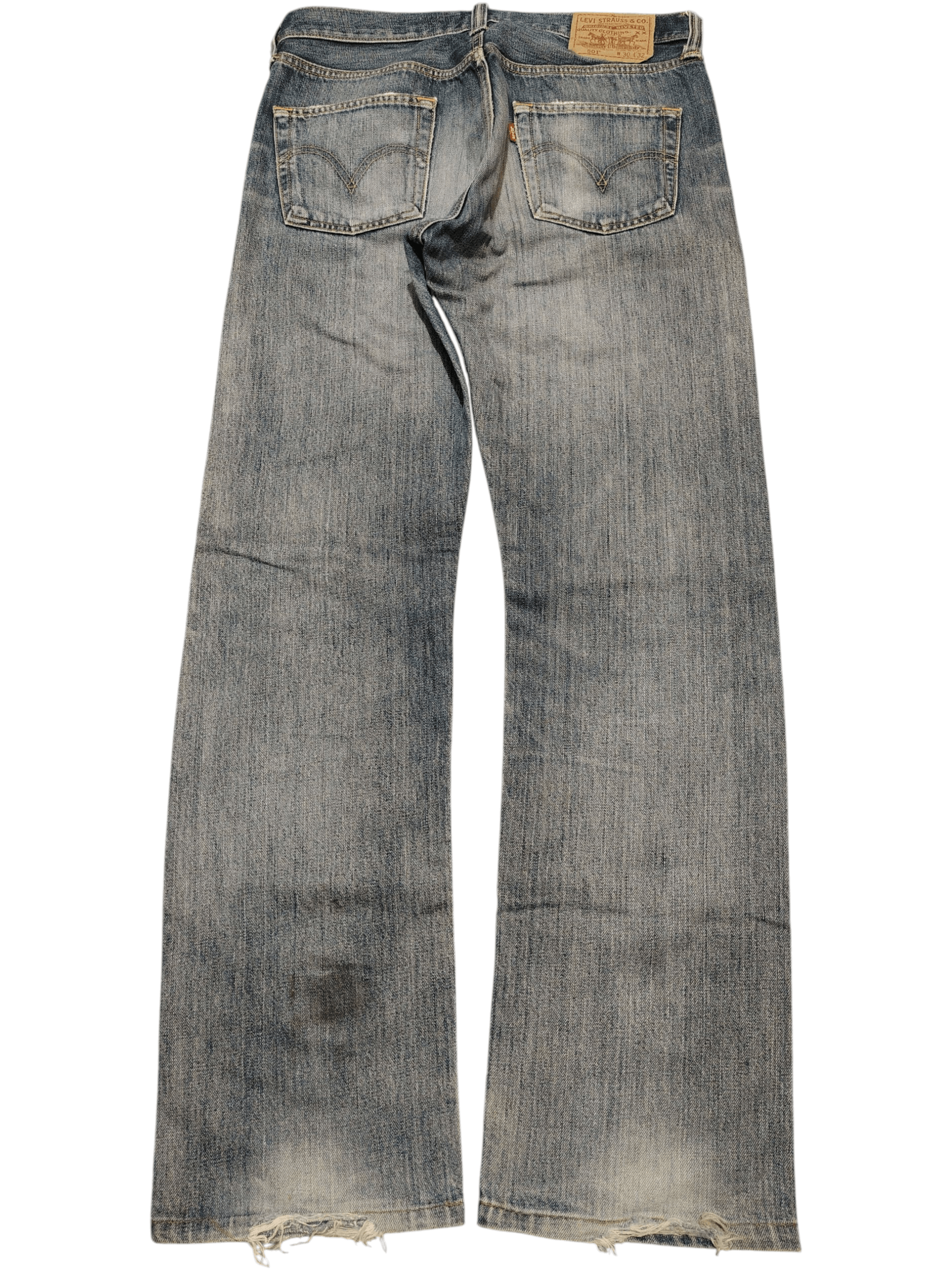 Levi's ⚡️Ripped⚡️Vintage Levi’s 501 Blue Washed Distressed Jeans Size US 32 / EU 48 - 2 Thumbnail