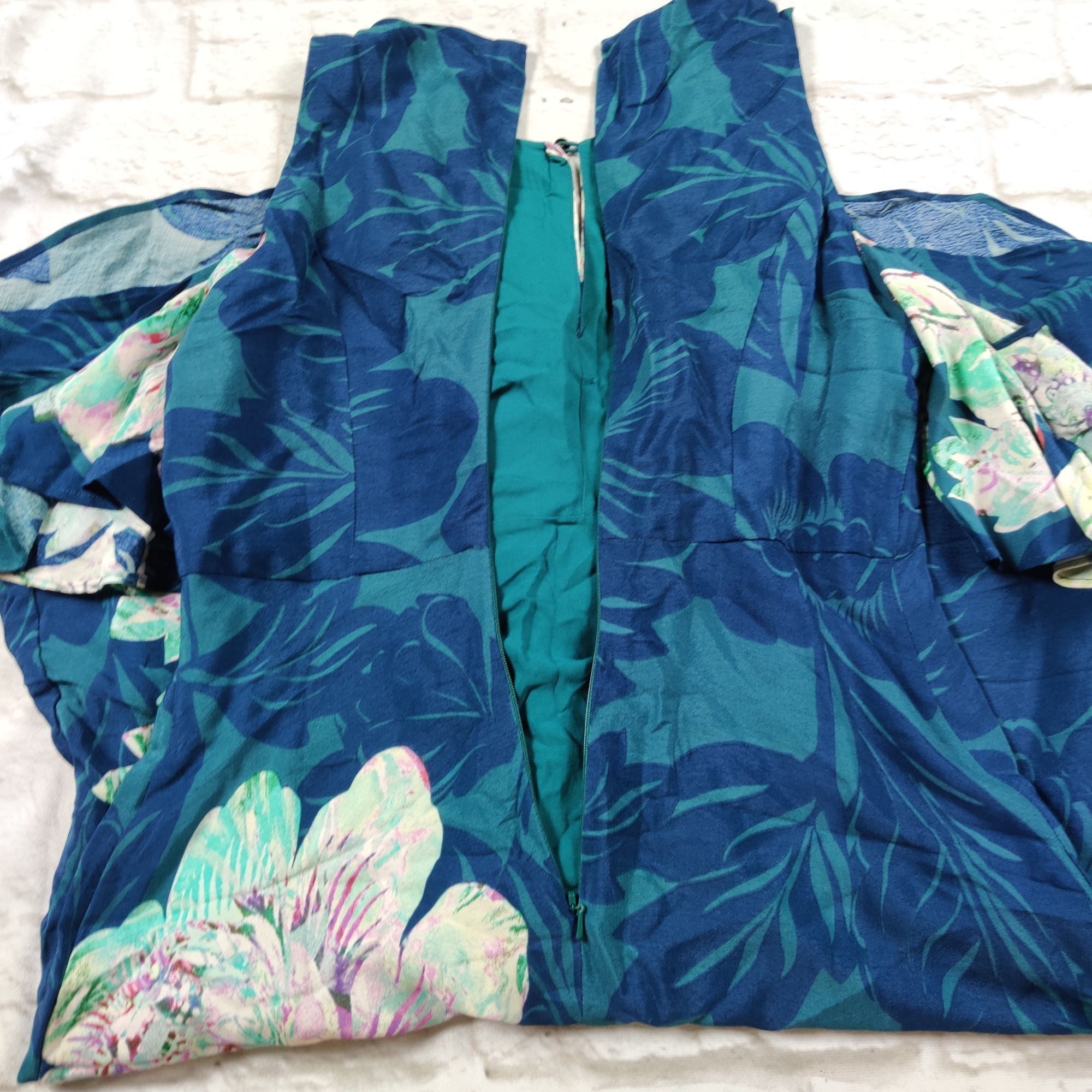 Other Maeve 2 Teal Cold Shoulder Floral A-Line Dress Romantic Femi Size XS / US 0-2 / IT 36-38 - 5 Thumbnail