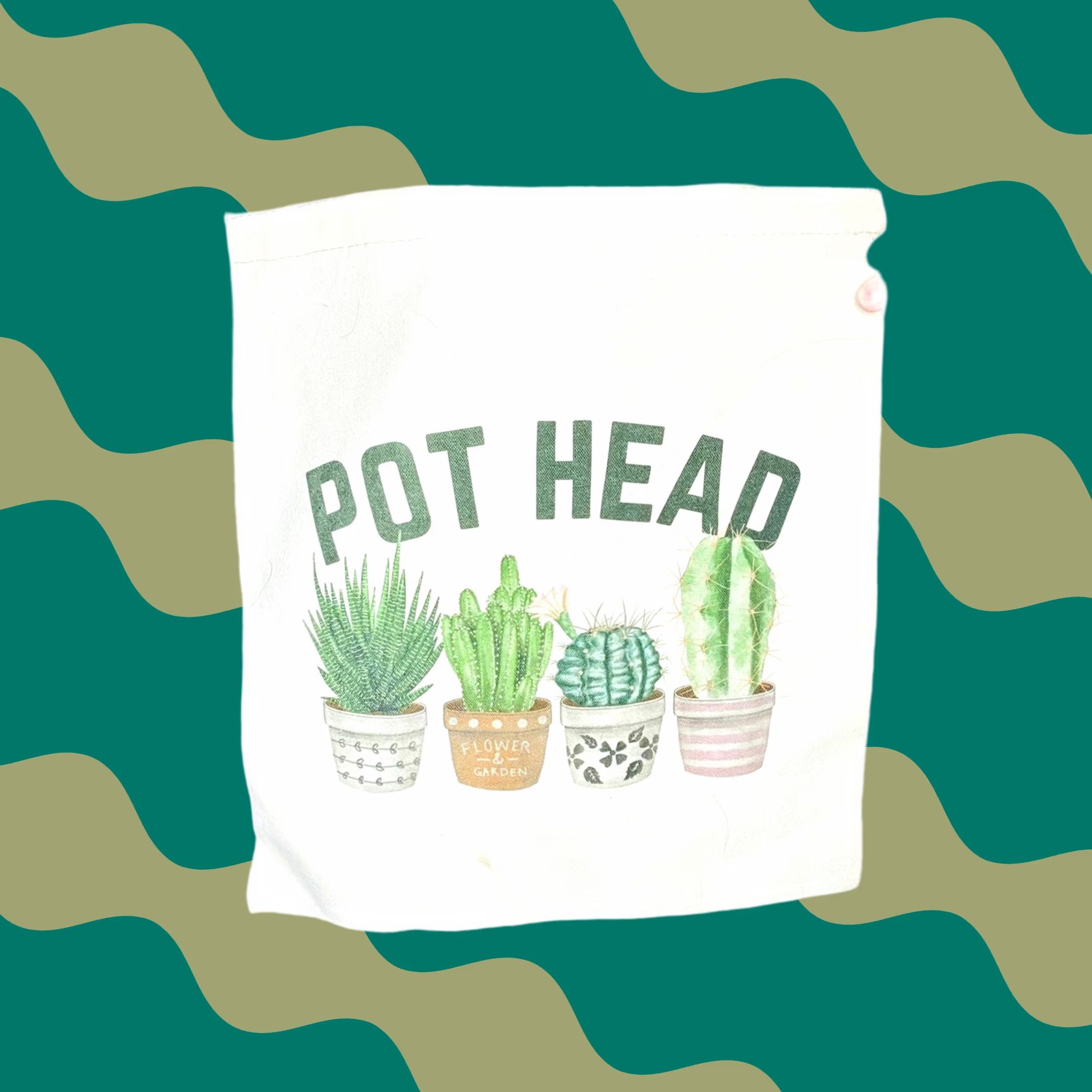 Vintage VINTAGE Pot Head Canvas Plant Tote Bag OS Women Canvas Tote Bag OS Cream Size ONE SIZE - 1 Thumbnail
