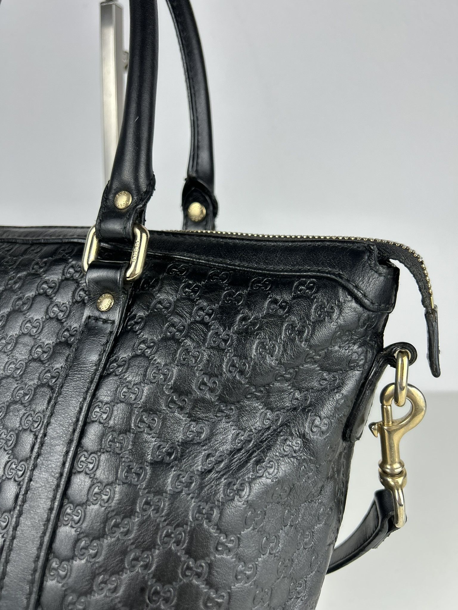 Gucci Gucci microguccissima black leather top zip handbag Size ONE SIZE - 16 Thumbnail