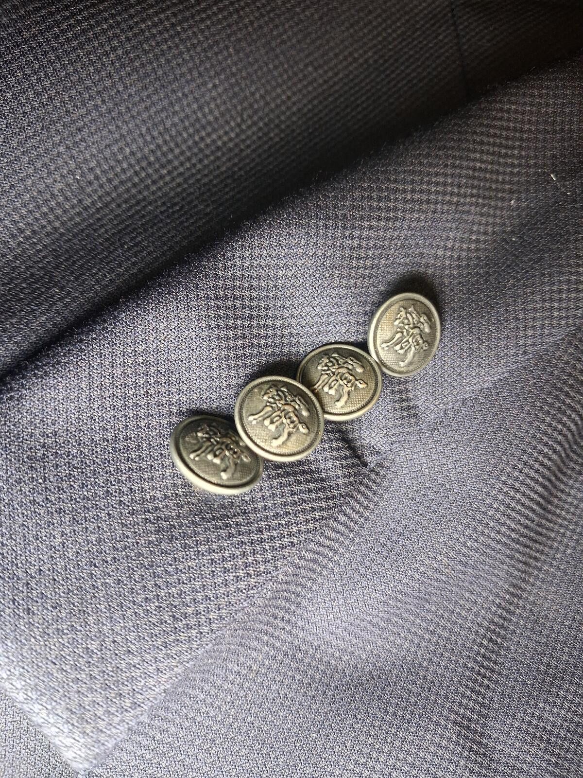 Hart Schaffner Marx Hart Schaffner Marx Blazer Mens 39L Navy Gold Buttons Wool Size 40R - 7 Thumbnail