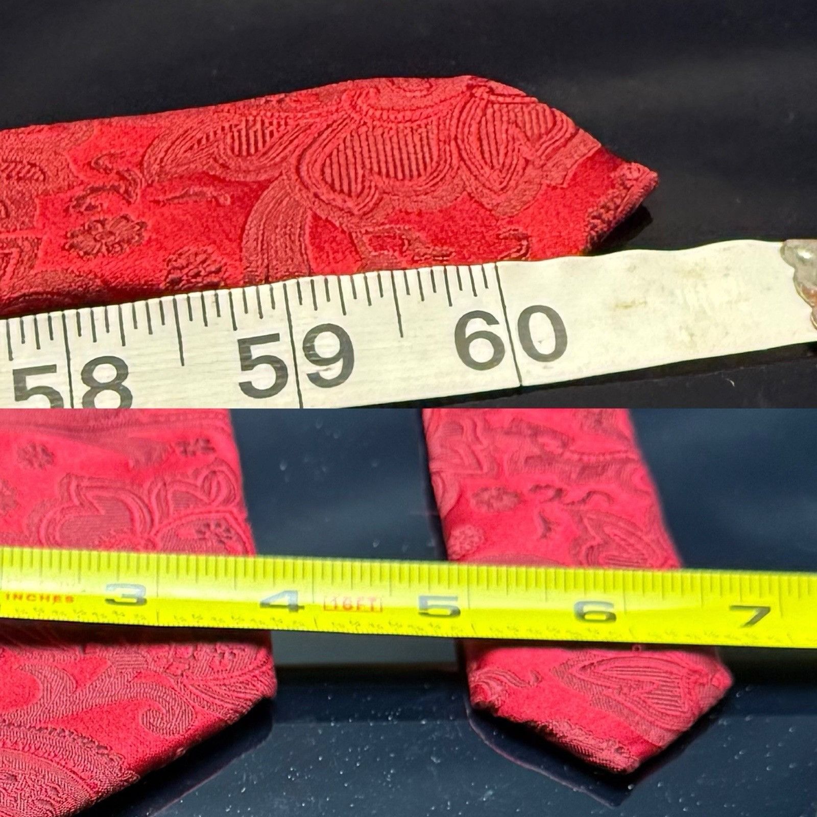 Donald Trump DONALD J. TRUMP MEN'S TIE 100% SILK Bright Red Paisley 61” Size ONE SIZE - 3 Thumbnail