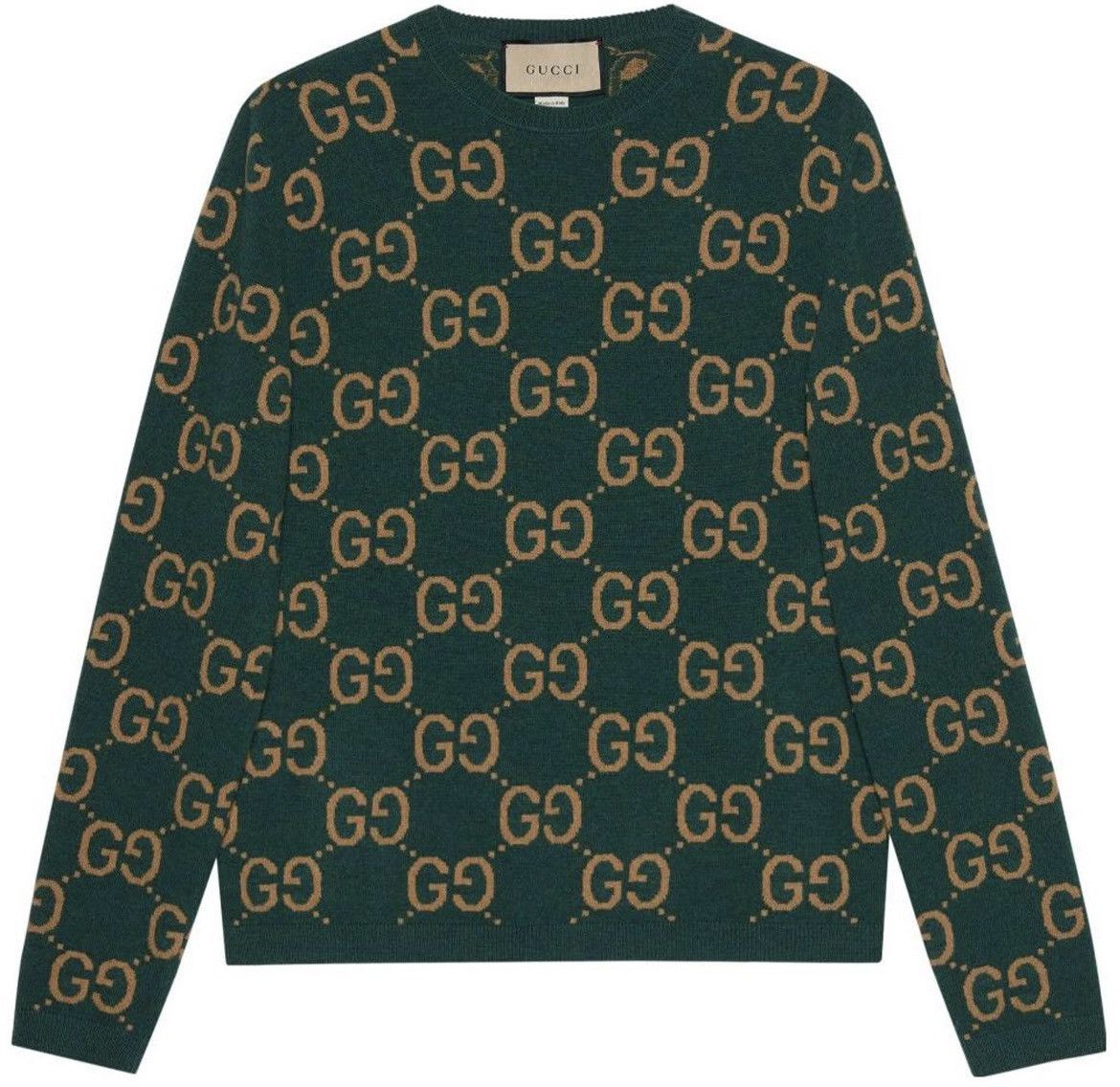 Gucci Gucci GG Monogram Crewneck Knitted Jacquard 100%wool Sweater Size US S / EU 44-46 / 1 - 1 Thumbnail