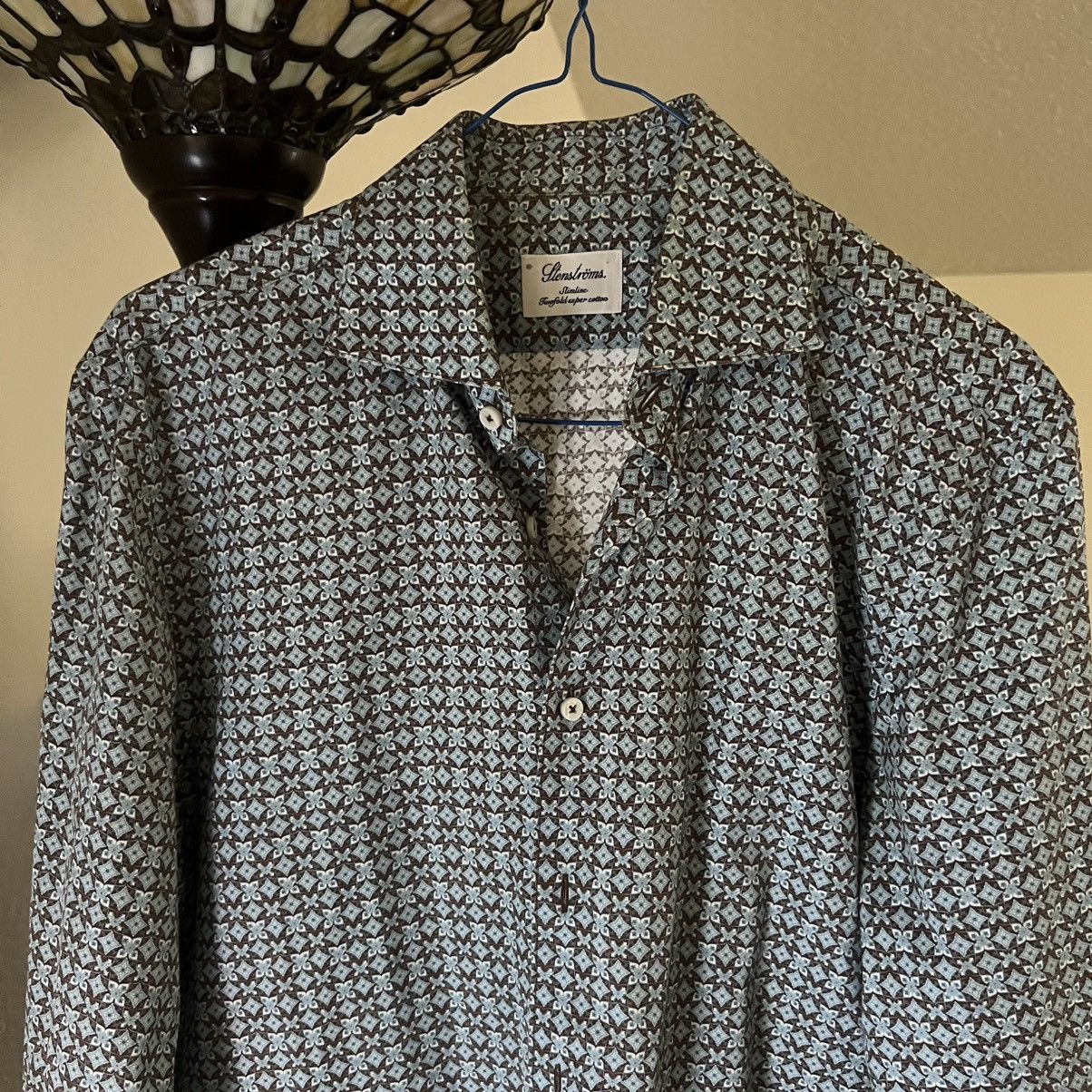 Strenstroms Vintage Stenströms Brown and Blue long sleeved dress shirt Size US M / EU 48-50 / 2 - 1 Thumbnail