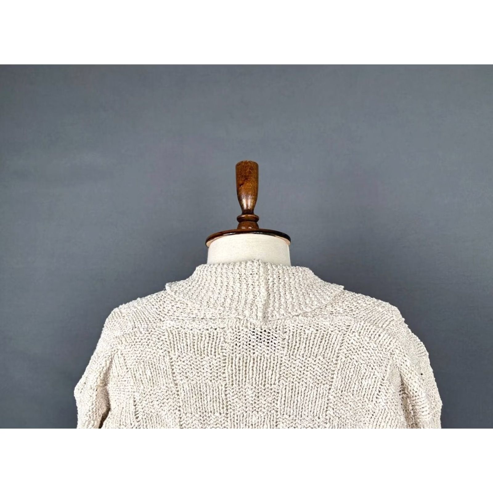 Vintage Aran Crafts Sweater Womens M Beige Cardigan Size Linen Long Sleeve Size M / US 6-8 / IT 42-44 - 6 Thumbnail