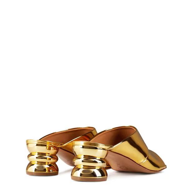 Dries Van Noten o1g2r1mq1024 Mules in Gold Size US 8 / IT 38 - 4 Thumbnail