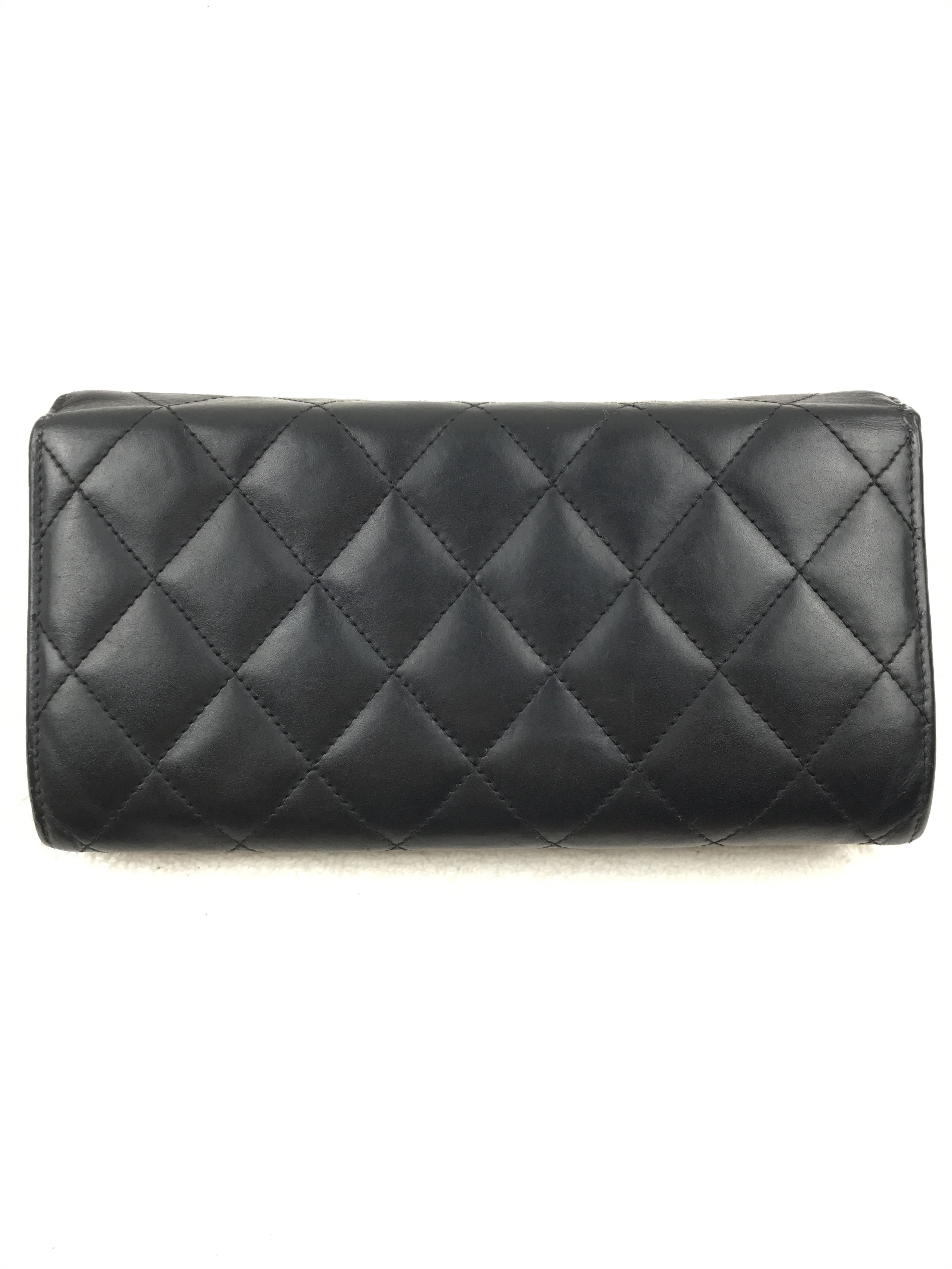 Chanel × Vintage Chanel Cambon Line Coco Mark Long Wallet Black Pink Lambskin Size ONE SIZE - 8 Thumbnail