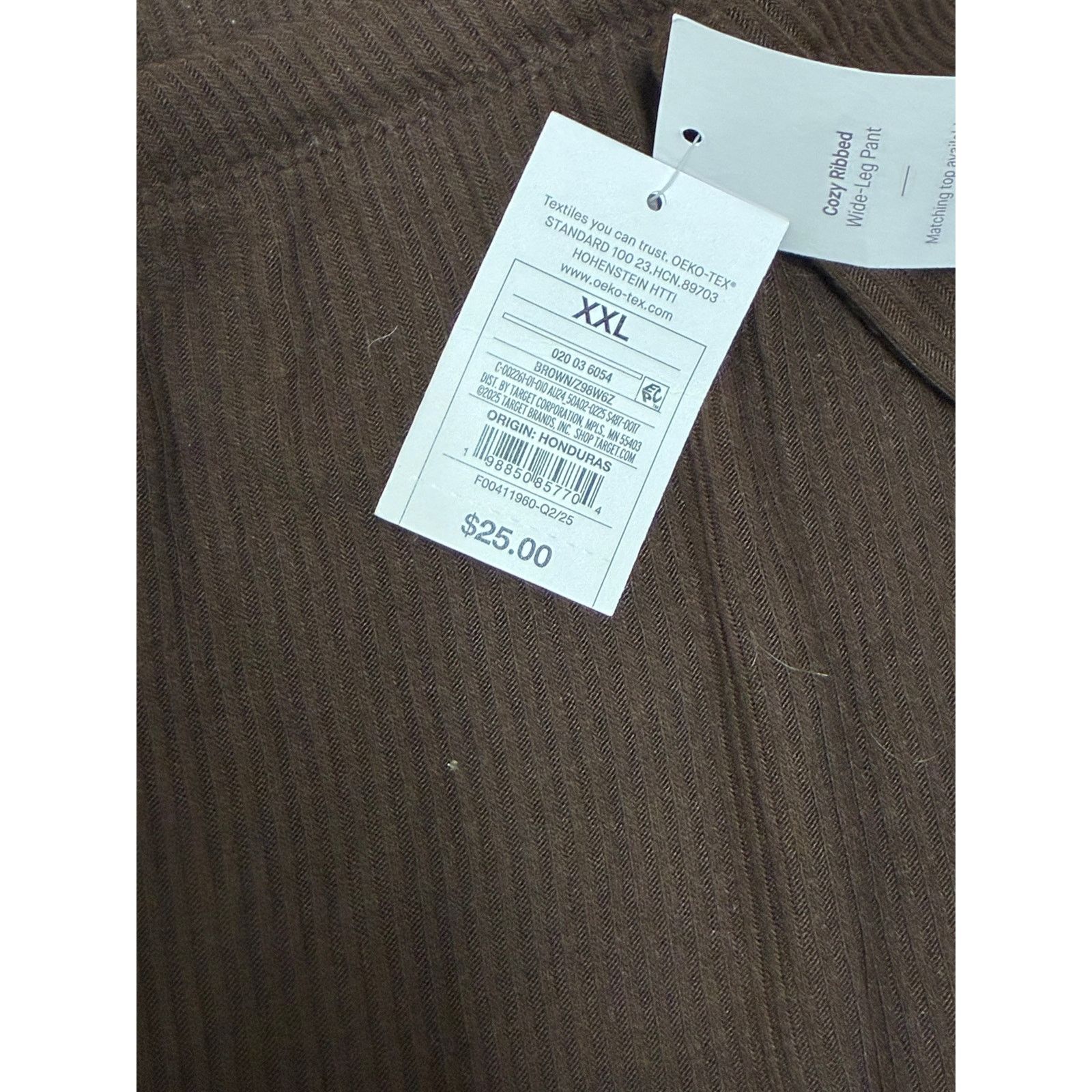 The Unbranded Brand Auden Brown Cozy Ribbed Wide Leg Pant Sleepwear Sz XXL Size 34" / US 12 / IT 48 - 5 Thumbnail