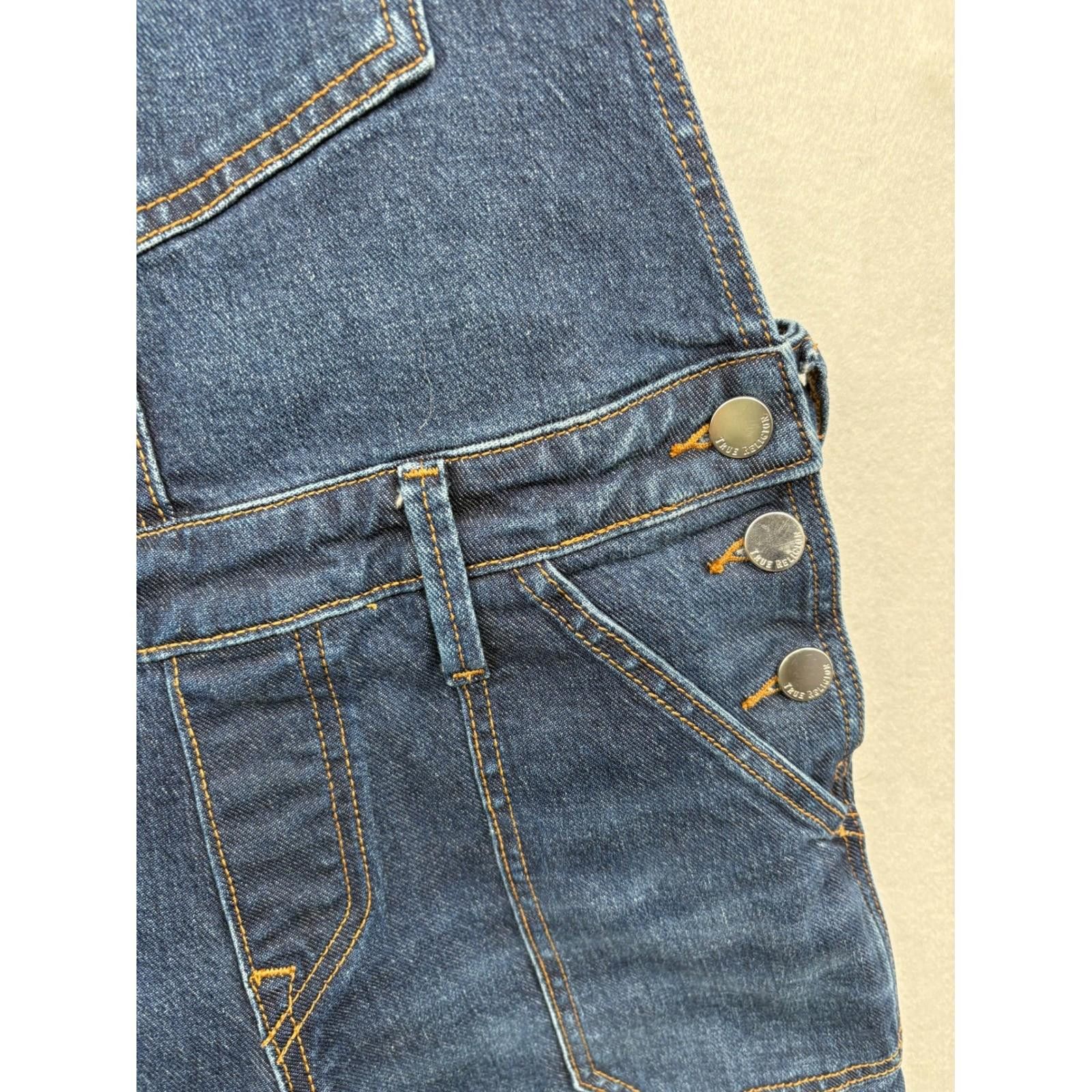 True Religion TRUE RELIGION Women Blue Denim Bib Overalls Pants M Size 32" / US 10 / IT 46 - 4 Thumbnail
