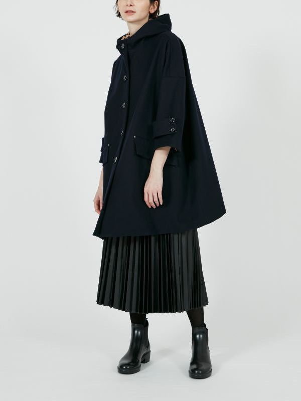 Mackintosh Mackintosh Humbie Black Wool Hooded Overcoat Size XS / US 0-2 / IT 36-38 - 1 Thumbnail