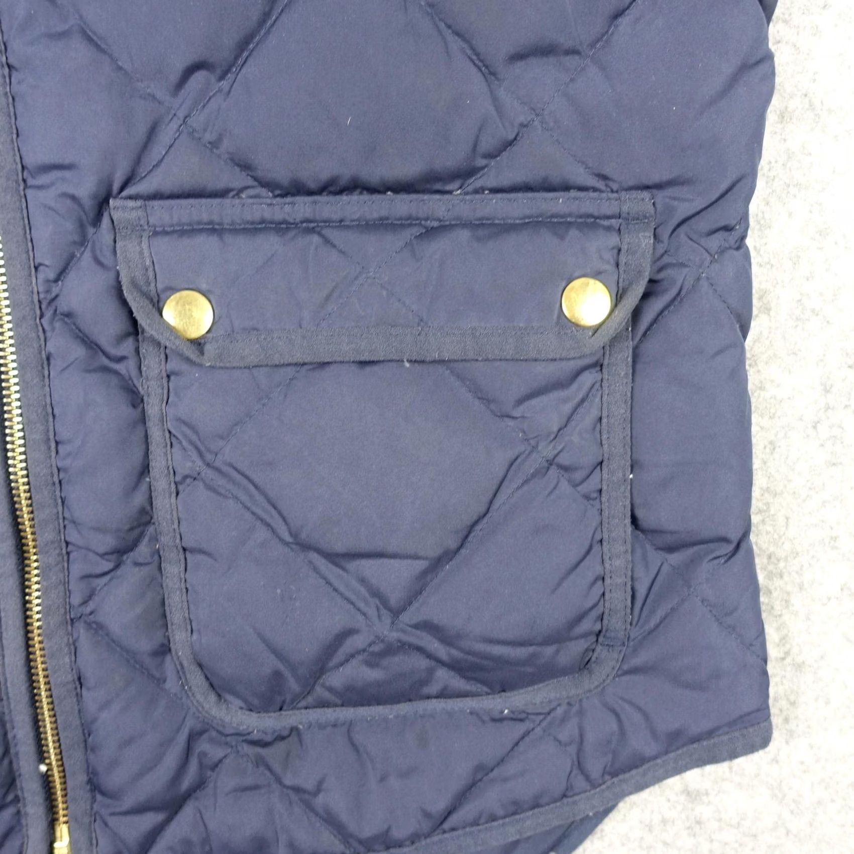 J.Crew J.CREW Vest Womens Small Blue Quilted Down Puffer Zip Pockets Collared Feathers Shirt Vest Size S / US 4 / IT 40 - 6 Thumbnail