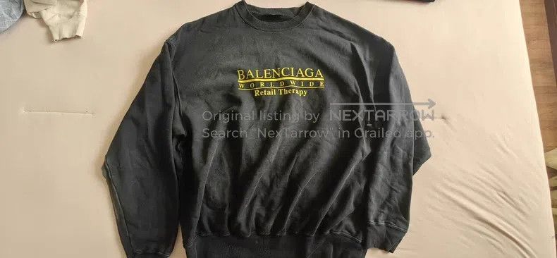 Balenciaga Washed Distressed Logo Sweatshirt