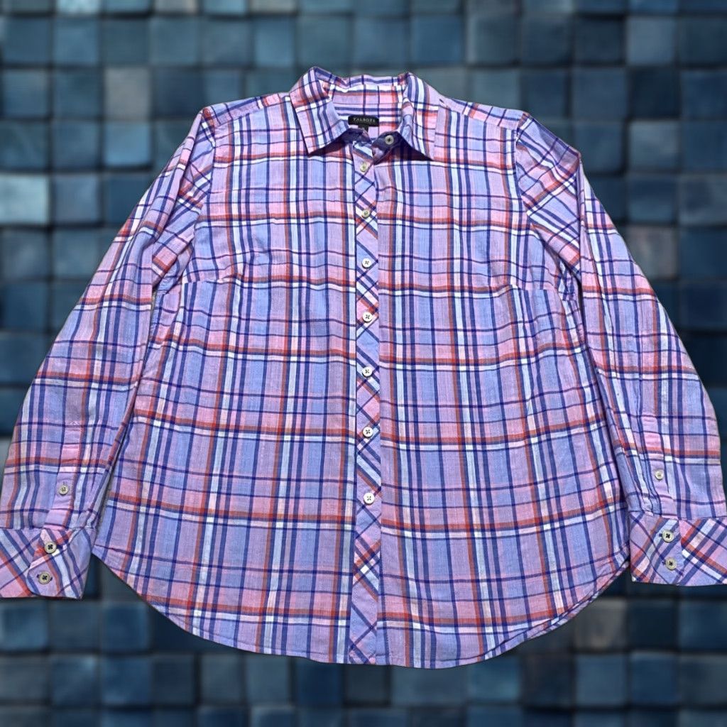 Talbots Talbots Womens Shirt M Multicolor Plaid Long Sleeve Button Up 100% Cotton Size M / US 6-8 / IT 42-44 - 1 Thumbnail