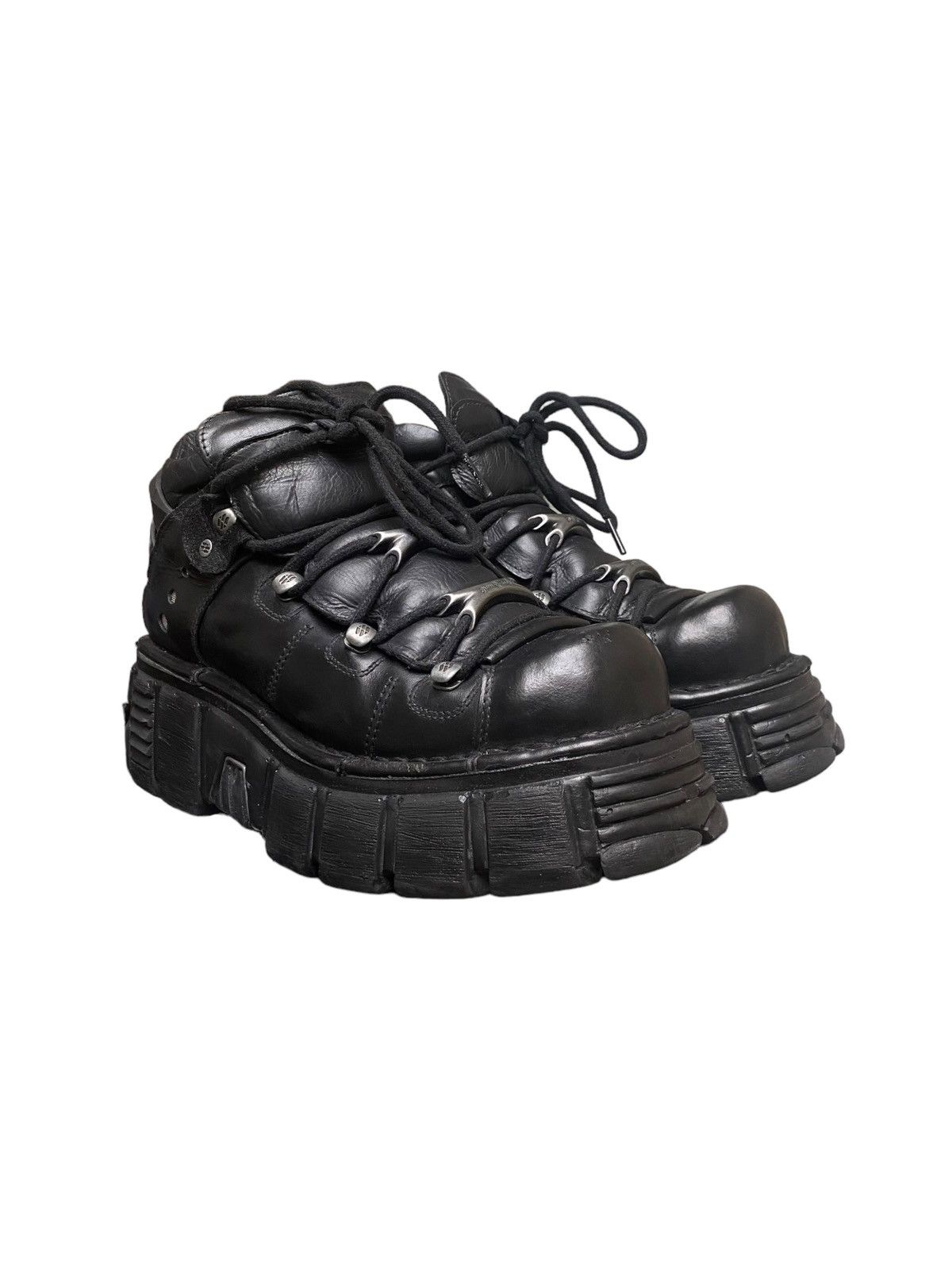image of Avant Garde x New Rock M-106N-S6 Platform Boots Size 43 in Black, Men's
