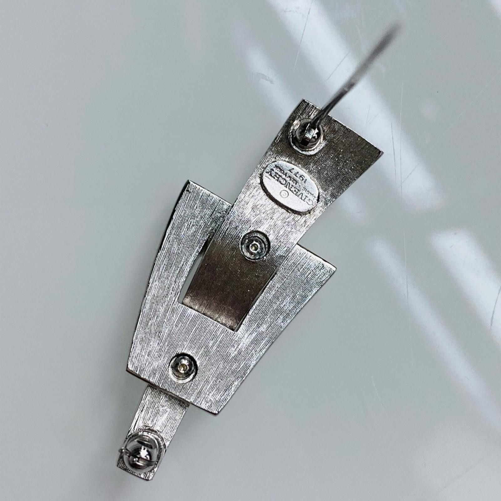 Givenchy 70s VTG GIVENCHY Pave Swarovski Crystal Silver Buckle Brooch Size ONE SIZE - 3 Thumbnail