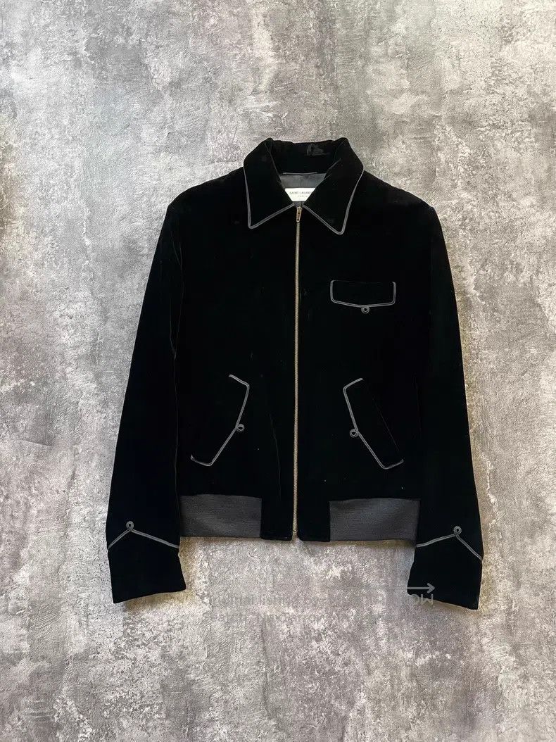 Saint Laurent Paris Saint Laurent Paris Black Velvet Court Jacket Size US S / EU 44-46 / 1 - 1 Thumbnail