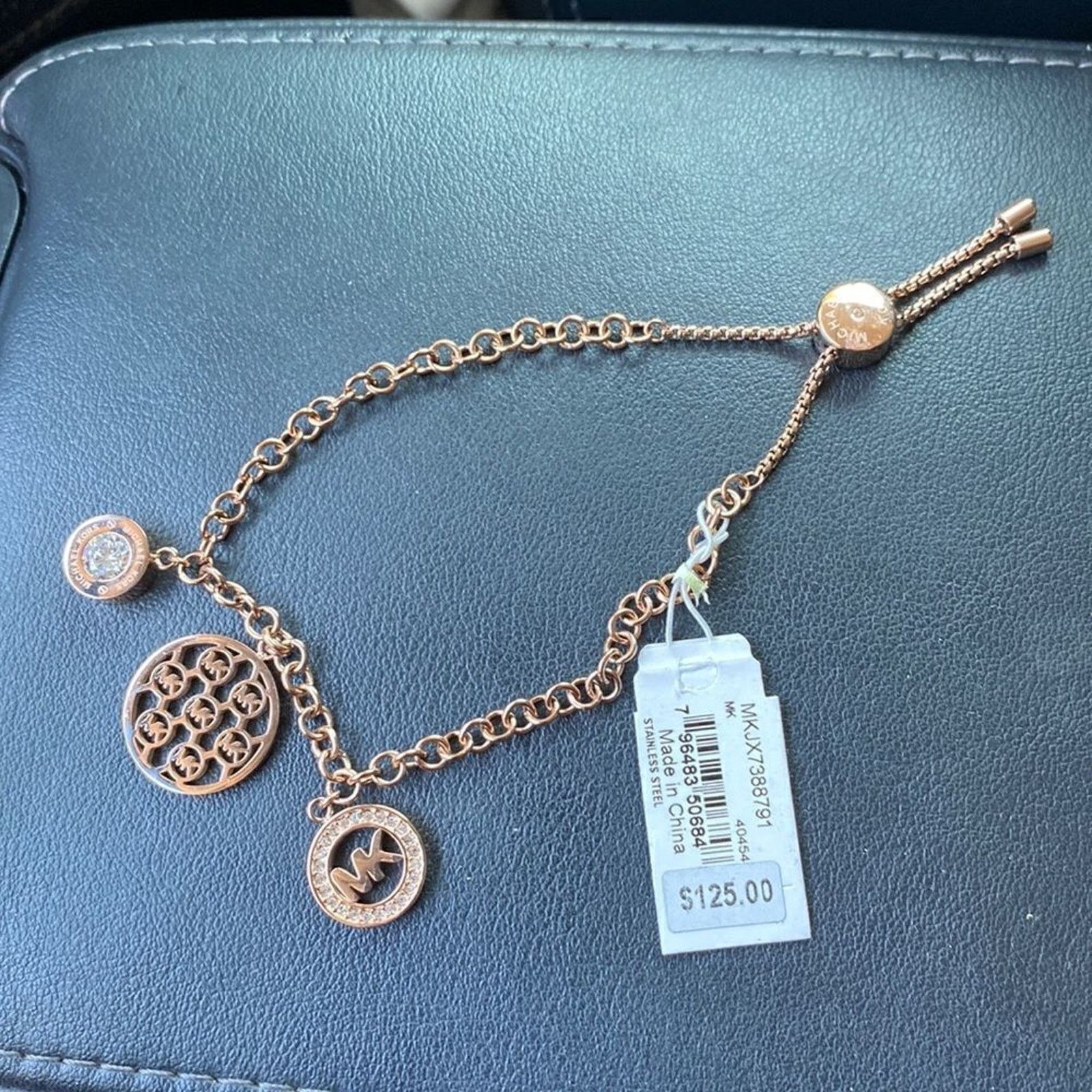 Michael Kors NWT Michael Kors- Rare Rose Gold Color Charm Bracelet Size ONE SIZE - 6 Thumbnail