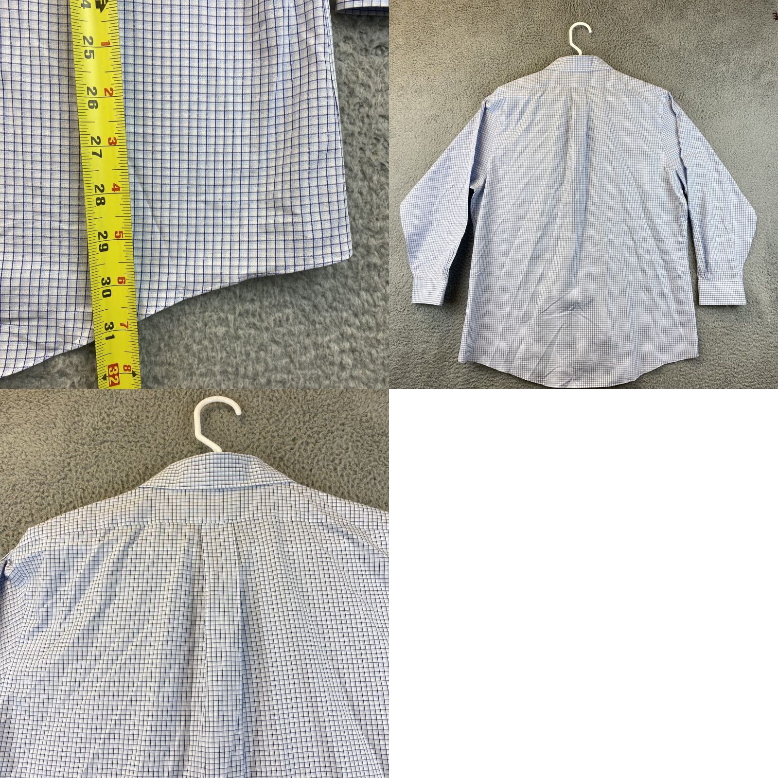 Brooks Brothers Brooks Brothers Dress Shirt Mens 17 Blue Gray Check Long Sleeve Button Regular Fit Size 46R - 8 Thumbnail